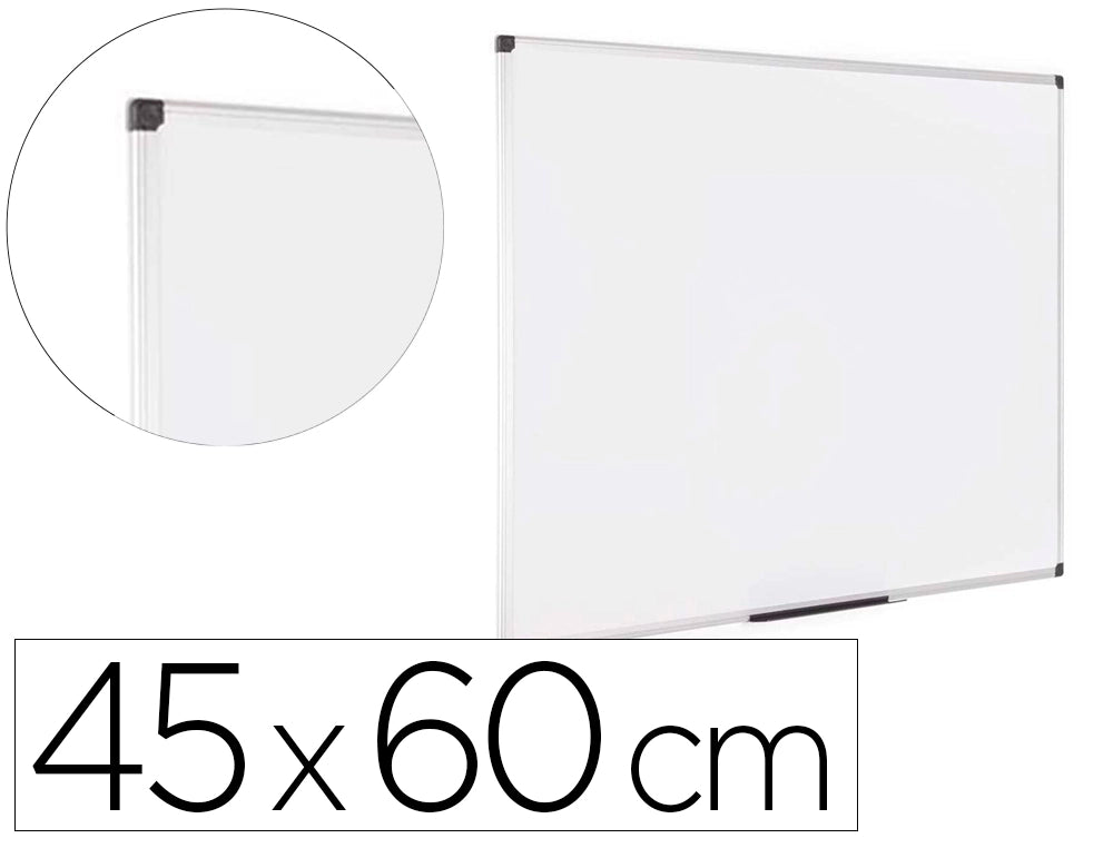 Quadro branco bi-office, lacado, magnético, moldura de alumínio 45x60cm