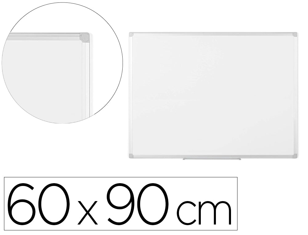 Quadro branco bi-office earth, lacado, magnético, moldura de alumínio 60x90cm