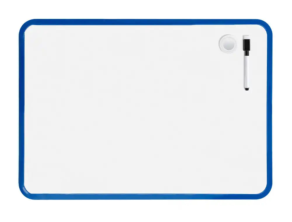 Quadro branco 30x42cm magnético, dupla face, liso com marcador iman e apagador