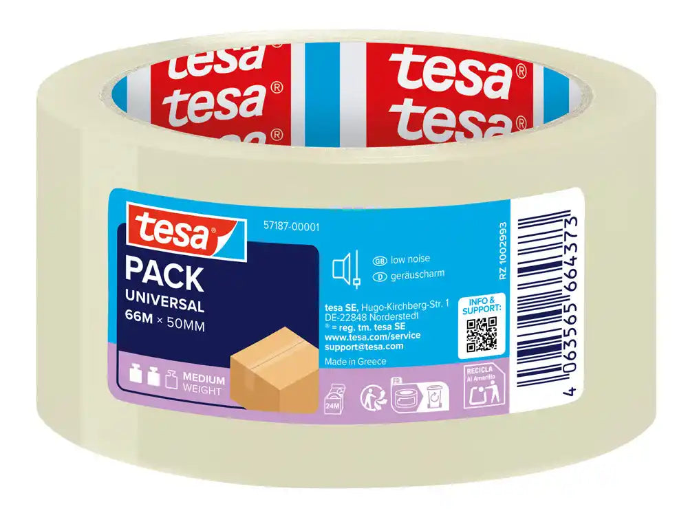 Fita Adesiva Tesa Polipropileno Transparente para Embalagem 66x50mm (57187-00001-00)