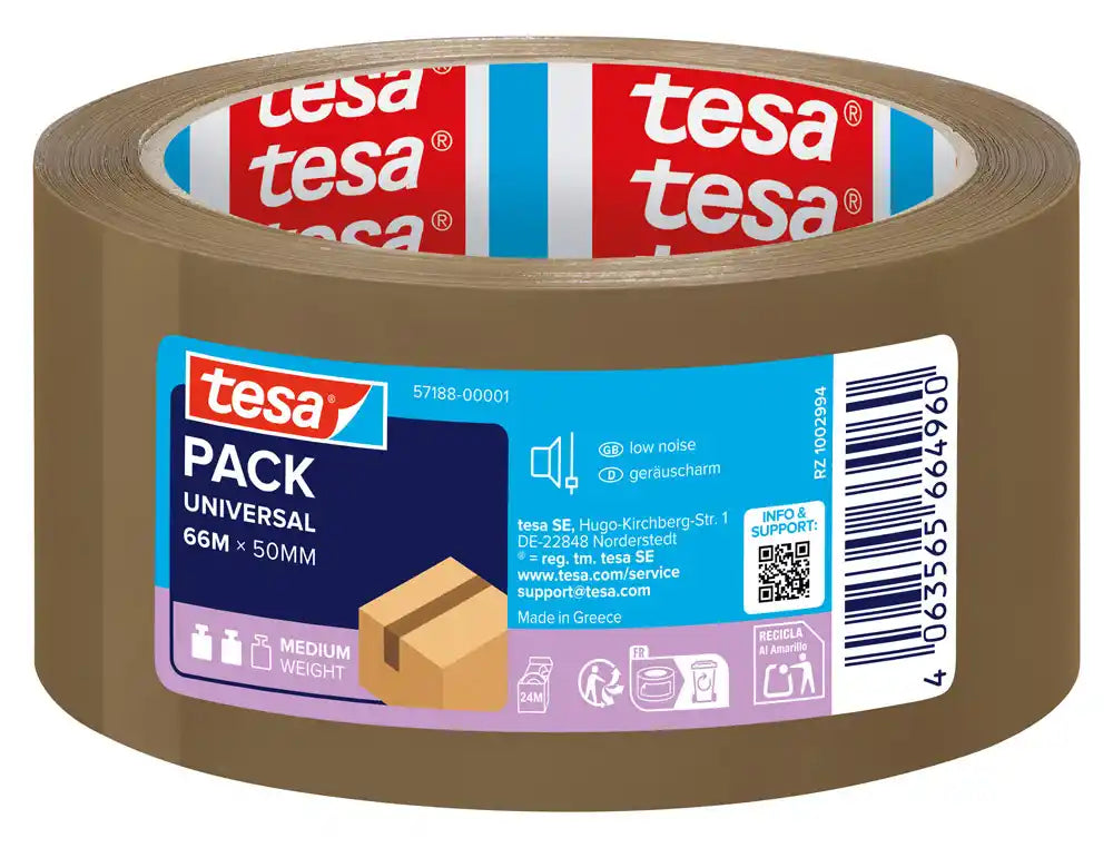 Fita Adesiva Tesa Polipropileno Castanha para Embalagem 66x50mm (57188-00001-00)