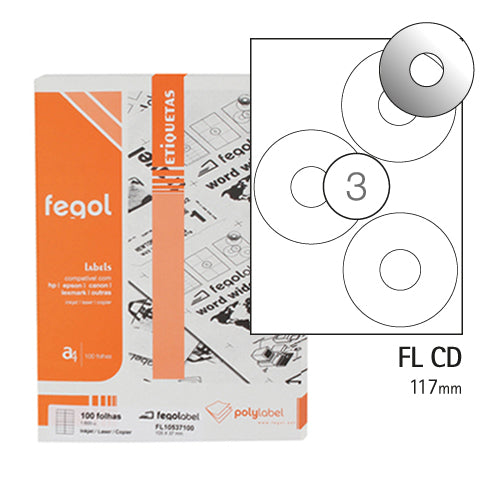 Etiquetas 117MM A4 (3x100fls)