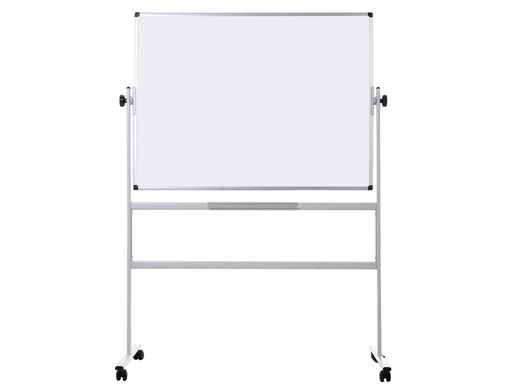 Quadro branco melamina, dupla face, giratório c/ rodas 120x90cm