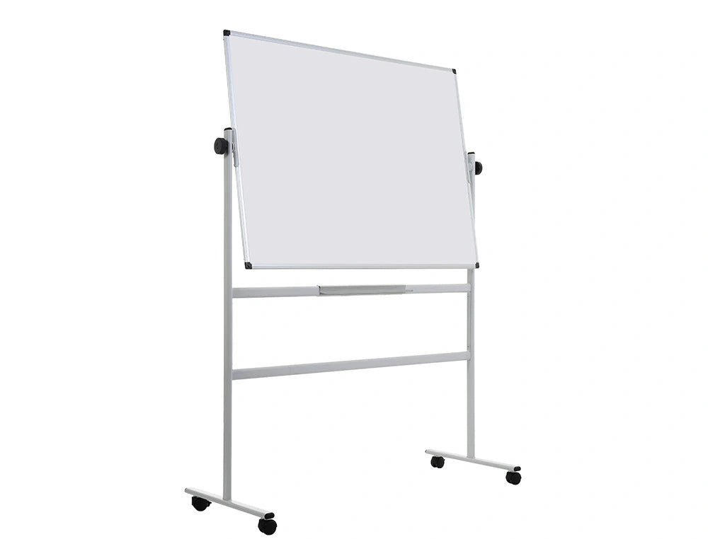 Quadro branco melamina, dupla face, giratório c/ rodas 120x90cm