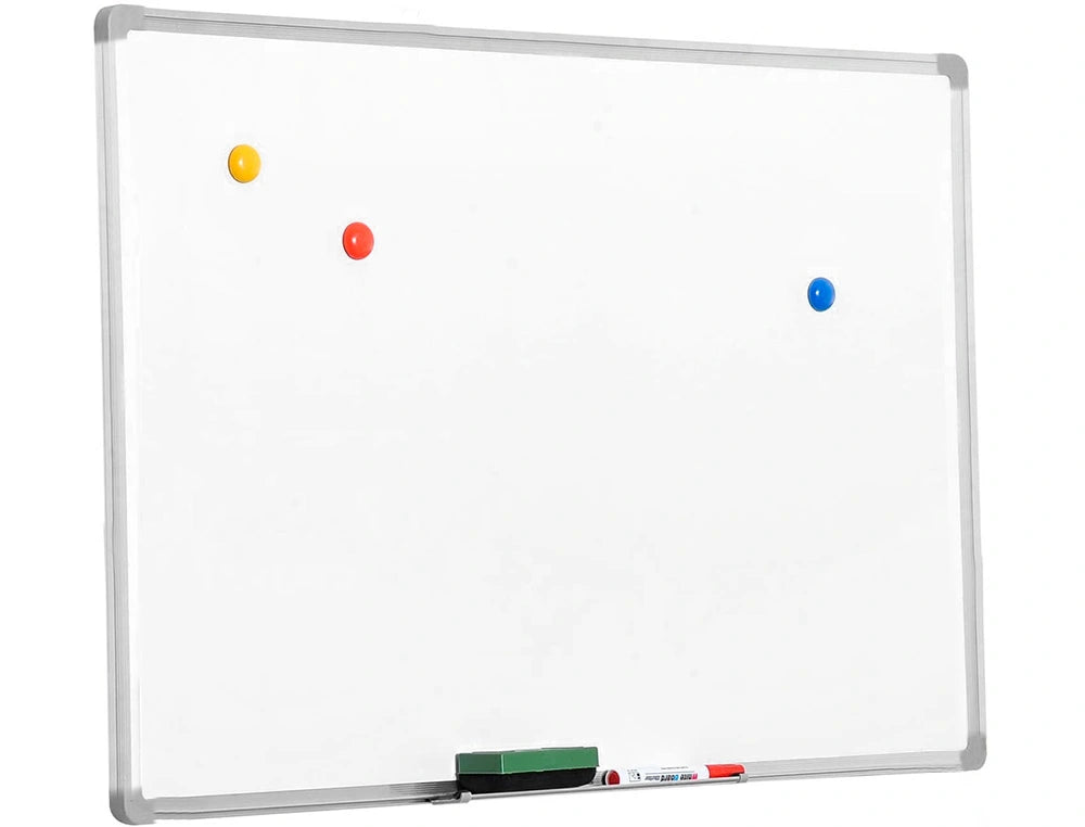 Quadro branco magnético c/caixilho em alumínio 120x90cm