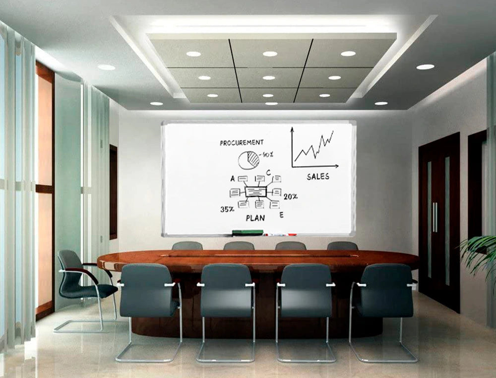 Quadro branco laminado c/caixilho alumínio 200x100cm