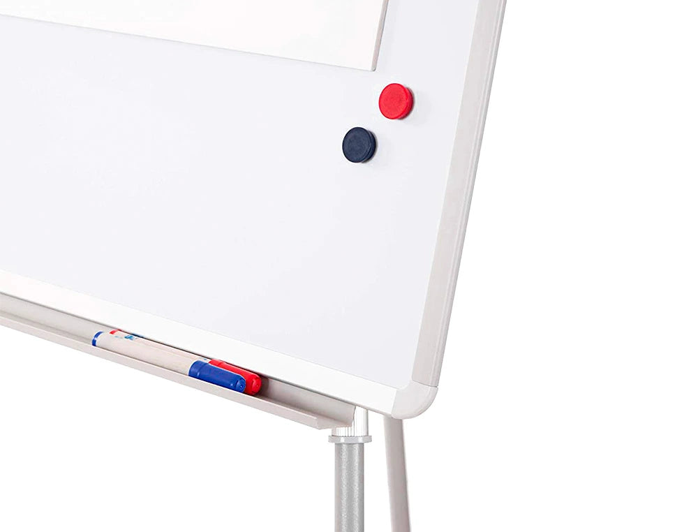 Quadro branco com tripé 90x70x195cm lacado magnético