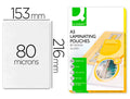 Bolsa de plastificar 153 x 216 mm 80 microns a5 a cx 100 unidades.