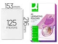 Bolsa de plastificar 153 x 216 mm 125 microns a5 a cx 100 unidades.