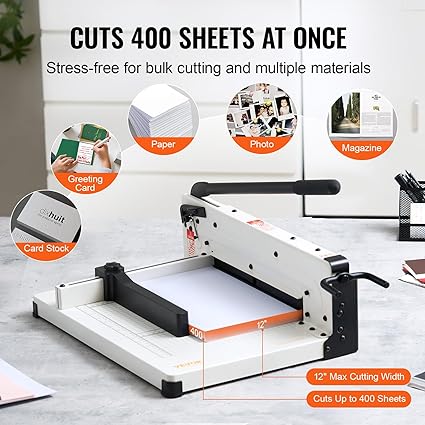 Guilhotina VEVOR 304,8 mm p/ papel A4, para 400 folhas máquina de cortar papel empilhado