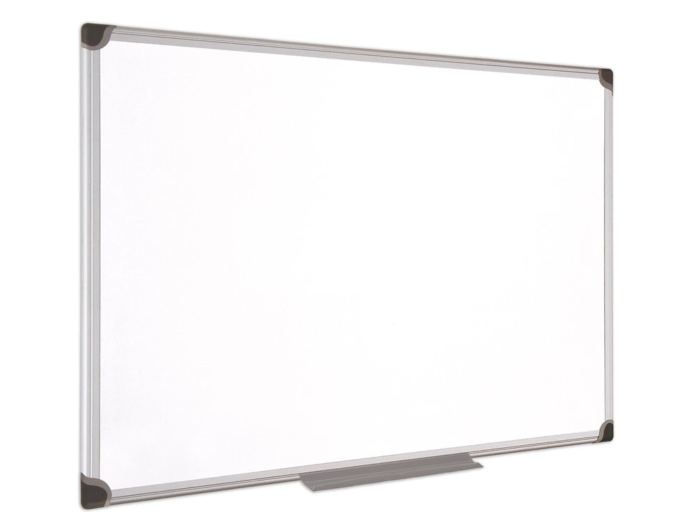 Quadro branco bi-office magnético, cerâmica vitrificada, moldura de alumínio 60x45cm