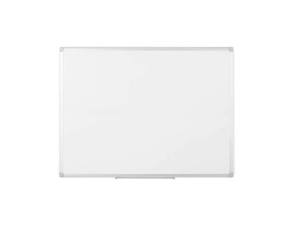 Quadro branco bi-office, magnético de aço vitrificado, moldura de alumínio 120x90cm c/ bandeja para acessórios