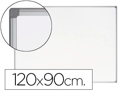 Quadro branco bi-office, magnético de aço vitrificado, moldura de alumínio 120x90cm c/ bandeja para acessórios