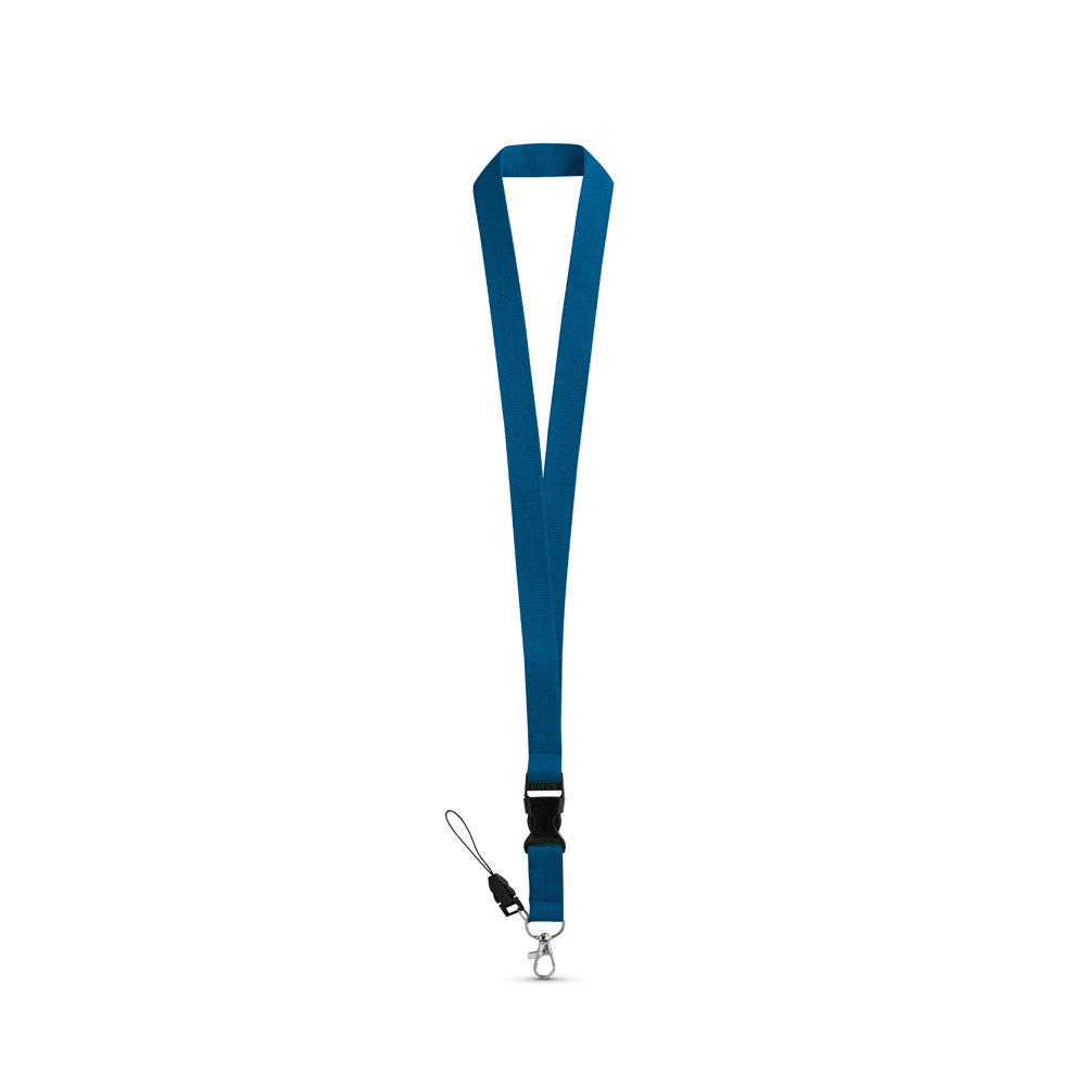 Lanyard em poliéster com mosquetão em metal ANQUETIL