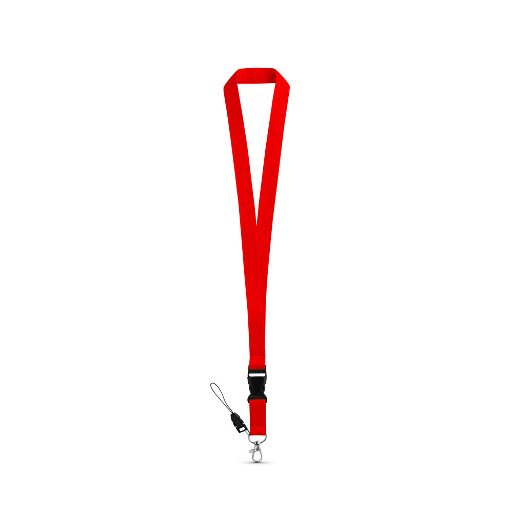 Lanyard em poliéster com mosquetão em metal ANQUETIL