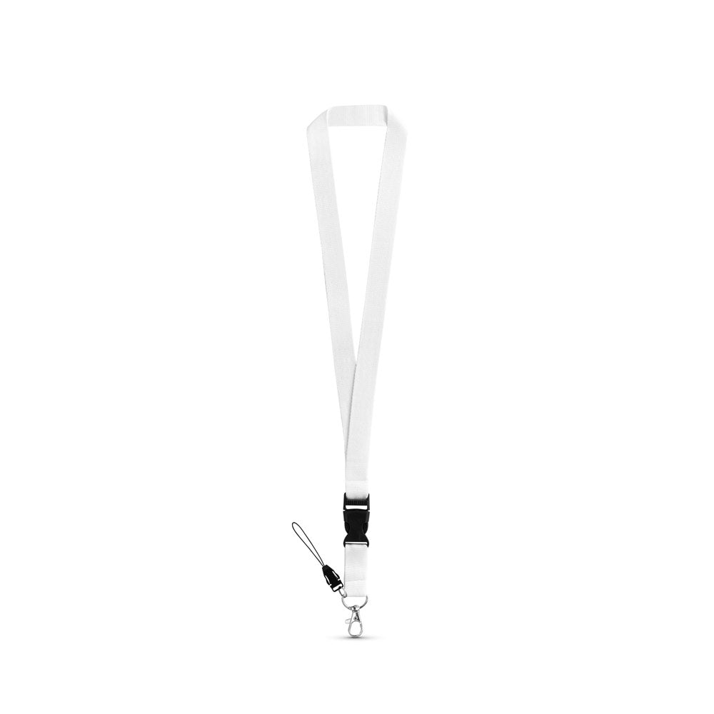 Lanyard em poliéster com mosquetão em metal ANQUETIL