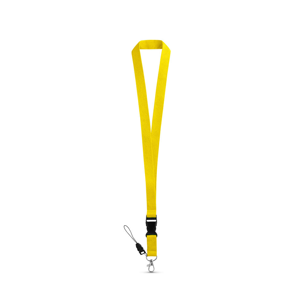 Lanyard em poliéster com mosquetão em metal ANQUETIL