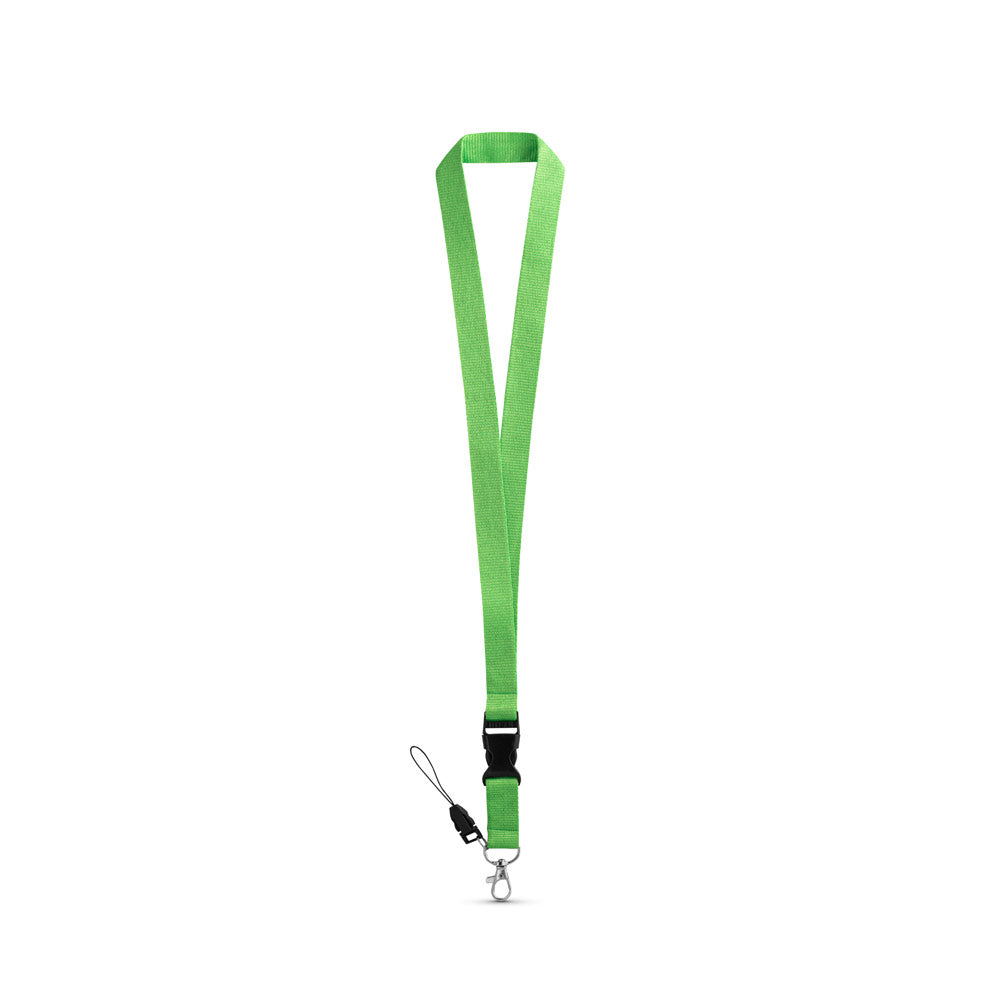 Lanyard em poliéster com mosquetão em metal ANQUETIL
