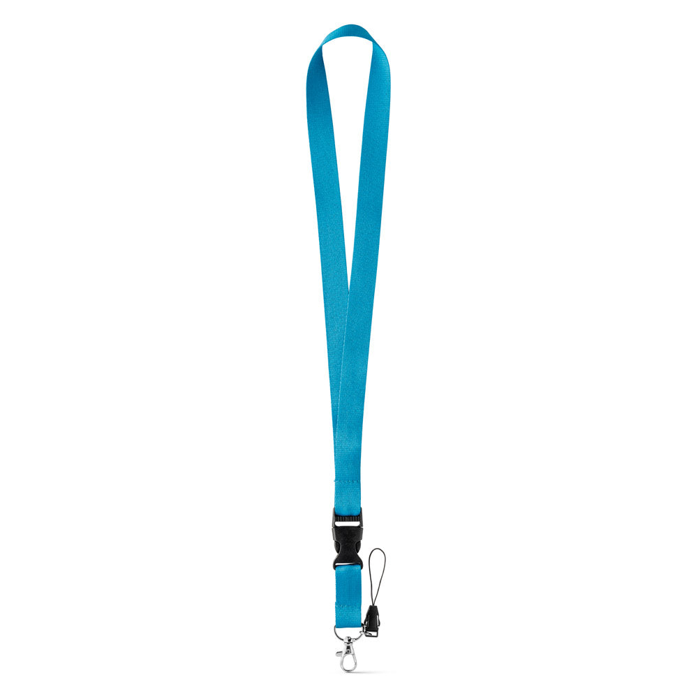 Lanyard em poliéster com mosquetão em metal ANQUETIL