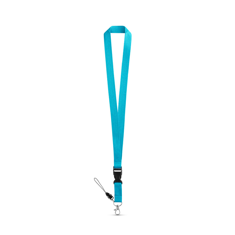 Lanyard em poliéster com mosquetão em metal ANQUETIL