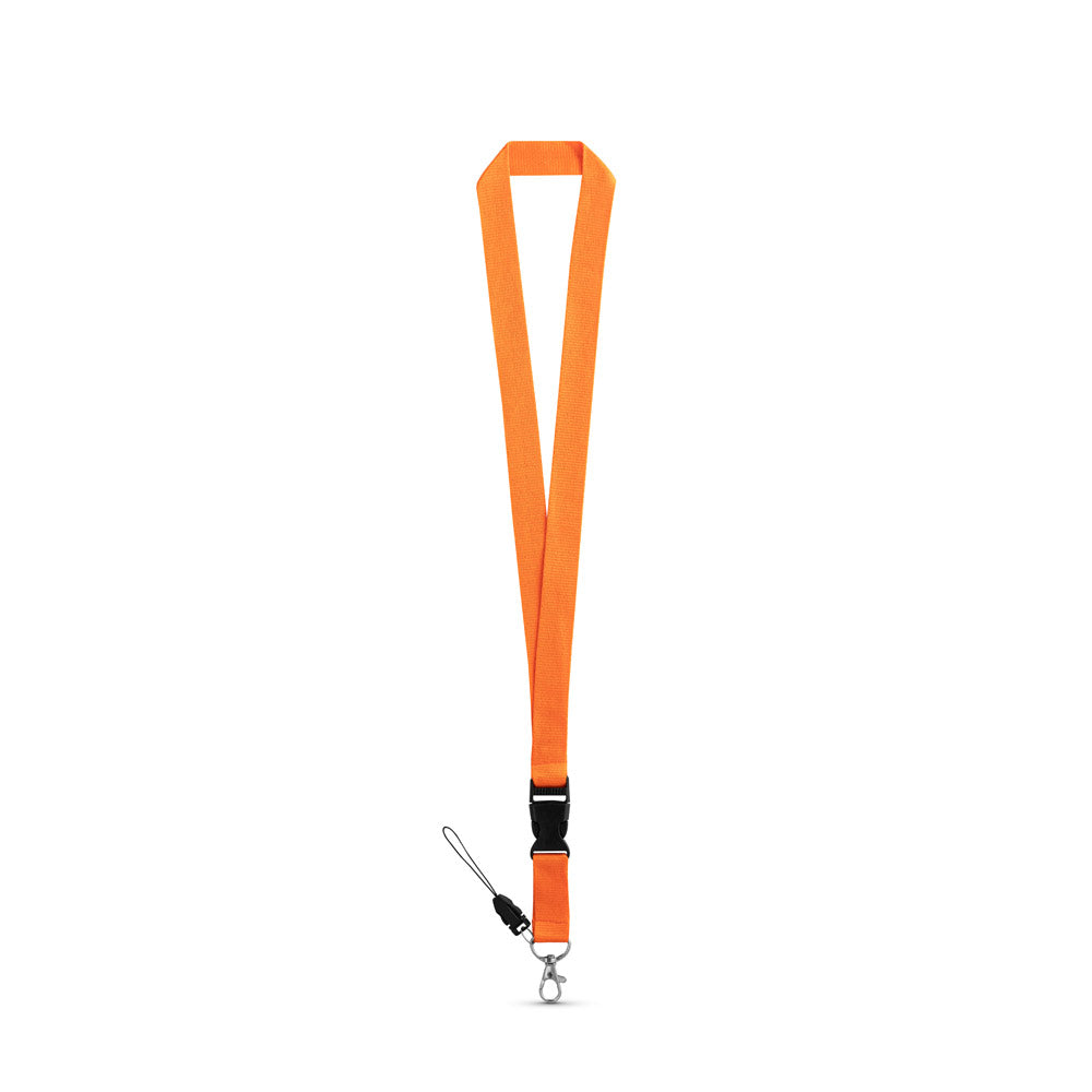 Lanyard em poliéster com mosquetão em metal ANQUETIL