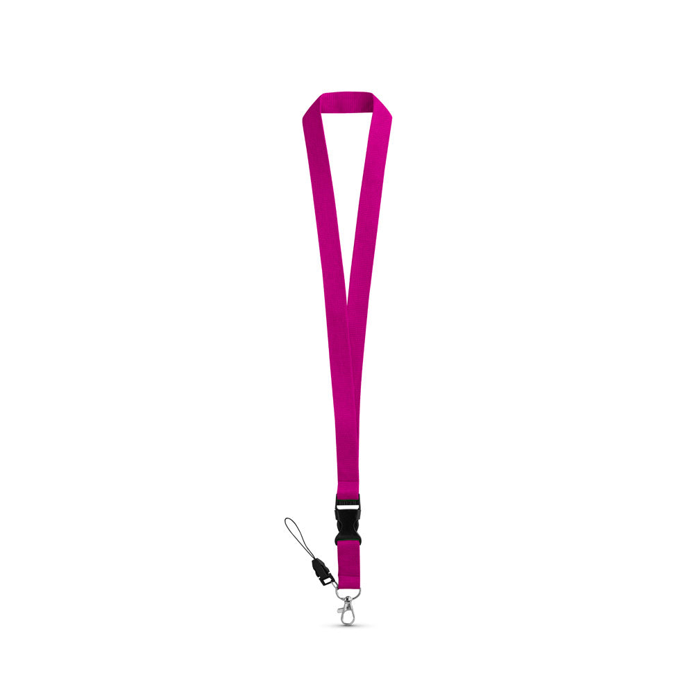 Lanyard em poliéster com mosquetão em metal ANQUETIL
