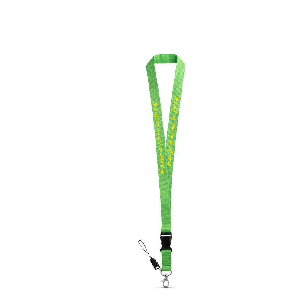 Lanyard em poliéster com mosquetão em metal ANQUETIL