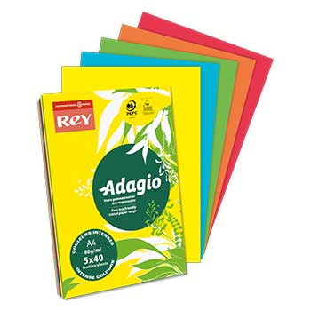 Papel de Fotocópia Adagio A4 80 g/m2 Cores Intensas 5 x 40 Folhas