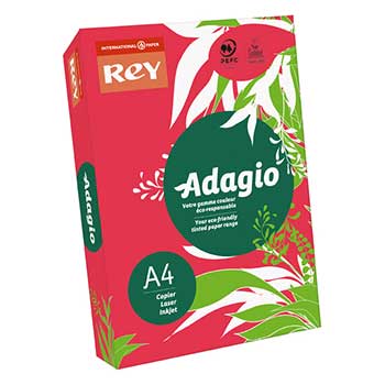 Papel de Fotocópia Adagio A4 80 g/m2 Vermelho Intenso 500 Folhas (22)